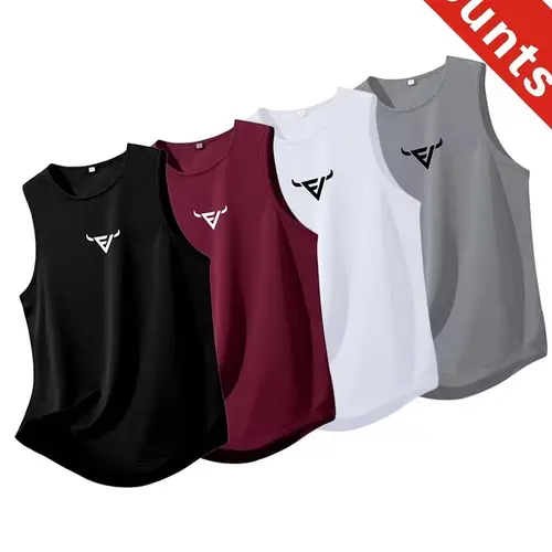 Men's Sport Sleeveless T-Shirt Set, Sleeveless Sports Wear, Quick-Dry Breathable Geometric Print, Casual Summer Training Top Sleeveless Workout for Running, Swimming, Gym, Sleeveless Sports Vest