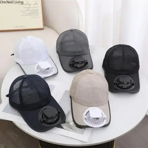 Women's Korean-Style Anti-UV Adjustable Sunscreen Baseball Cap, Unisex Cotton Fashion Sun Hat with Built-in USB-Recharge Fan, Breathable Adjustable Headwear for Outdoor Travel, Beach, Adjustable Sunscreen Hat