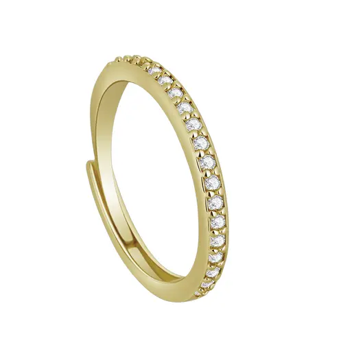 Women’s Adjustable Open Band Stacking Ring - Multi-Stone, Metal Coating, Fashion Design, Compatible with Smart Rings, Daily Versatile Accessory, Ideal Gift for Any Outfit