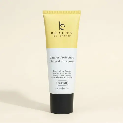 Beauty by Earth Barrier Protection Mineral Body Sunscreen SPF 50 - Hydrating No White Cast SPF Protection for Sensitive Skin