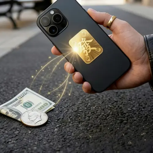 Lucky Fa Appearance Card, Promotes Positive Energy and Good Atmosphere, Eastern Feng Shui Amulet, Sticker Compatible with iphone