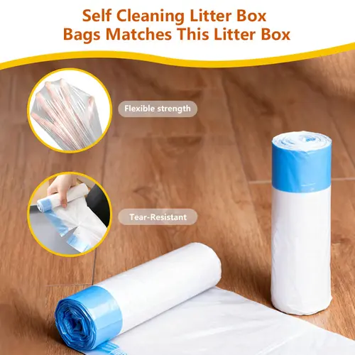 Convenient Thickened Material Heavy-Duty Tear-Resistant Self-Cleaning Smart Litter Box Waste Bags, 15-Pack (1 Roll) for Litter Tray Efficiency