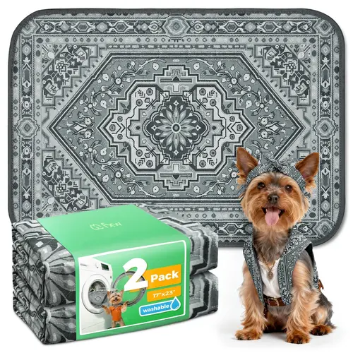 FXW Reusable Puppy Pads - 0.4L Capacity, 100+ Wash Cycles, Leakblock TPU, Waterproof TPU Shields Floors, Absorbent Underpad for Dog Crate, Floor Use