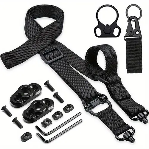 2-Point Quick Adjust Outdoor Equipment Sling with QD Quick Connect Sling Swivels, Fast-Adjust Thumb Loop, Functional Mount Straps for Climbing (Mount Straps Help Secure to Gear)