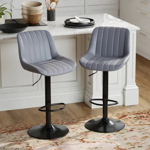 【Deal】ERMNOIS Swivel Counter Height Bar Stools - Adjustable Anti-Scratch Fabric Armless Backed Foot Rest Stools, Modern Self-Leveling Home Bar Furniture for Kitchen Island, Adjustable Height Self-Leveling Home Bar Furniture