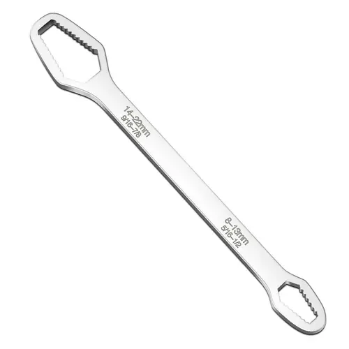 Double-Head Universal Wrench with Torx Socket - 8-22mm Self-Tightening Adjustable, 3mm Carbon Steel, Auto-Grip Non-Slip, UL-Long Torque Arm for Car & Home DIY Maintenance, Ideal for Mechanics, Tools and Gadgets