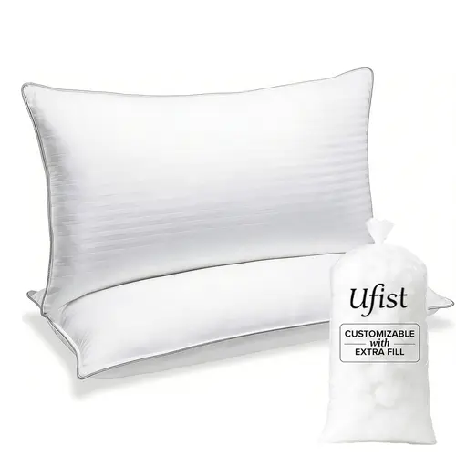 【High-End Look for Less】UFIST Hotel Collection Bed Pillows Queen/King Size Set of 2 - Pillow for Sleeping - Soft Support for Back, Stomach or Side Sleepers