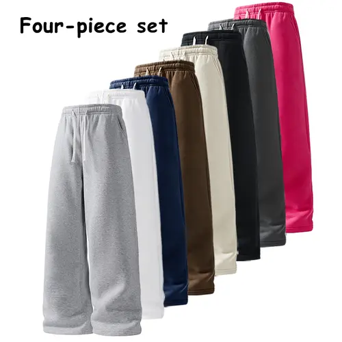 Men’s 2-Piece Comfy Streetwear Set - Baggy Sweatpants, Summer Loose Solid Color Casual Straight-Leg Minimalist Clothes, Two-Piece,sohochic