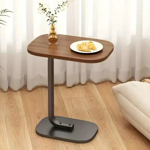 C-Shaped End Table - Sturdy Metal-Framed Modern Coffee Table, 2-in-1 Accessible Indoor Furniture, Compact Space-Saving, Easily Moveable for Living Rooms, Bedrooms Aesthetic Decor, 2-In-1 End Tables