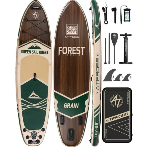 [DealsForYouDays] 10'6''x33'' Golden Ratio Inflatable Stand Up Paddle Board, 400lbs Extra Wide Paddleboard for Paddleboarding, Anti-Slip EVA Deck, Premium SUP Accessories Kit for Yoga, Fishing, Multi Purpose Inflatable, Outdoor Paddle
