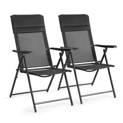 VOWNER 2 Piece Outdoor Folding Camping Chair with Headrest, Adjustable Angles, Thick Frame, Comfortable Curve Design,catnap chair,#SohoChic
