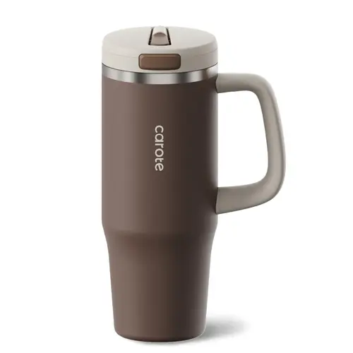 [CAROTEGO]32oz/40oz Tumbler Cup Stainless Steel with Pop-up Straw, Dishwasher Safe, Ergonomic Handle
