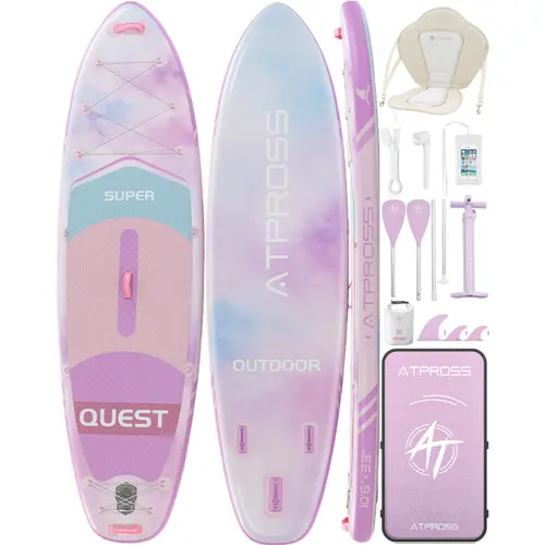 [DealsForYouDays] 10'6''x33'' Inflatable Stand Up Paddle Board - Outdoor Sport SUP, 400lbs Extra Wide Design, Kayak Seat, Anti-Slip EVA Deck, Premium Accessories Kit for Yoga, Fishing