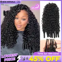 OQ HAIR Burmese Curly Crochet Hair Natural Black Machine Made Feather Crochet Human Hair Extension Miracle Knots Boho Braids #DealsForYouDays
