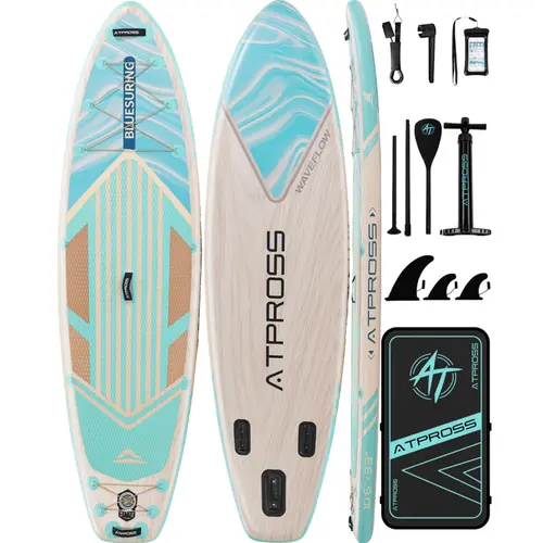 [DealsForYouDays] Pro Inflatable Stand Up Paddle Board (SUP) for Adults, 10'6''x33'' Extra Wide Longer Deck for Balance, 400lbs Capacity, Anti-Slip EVA Deck, Premium Kit with Bag,Pump,Paddle, Ultra-Light Travel Watercraft for Paddleboarding,Yoga