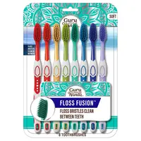GuruNanda Floss Fusion Toothbrushes – 8 Pack
