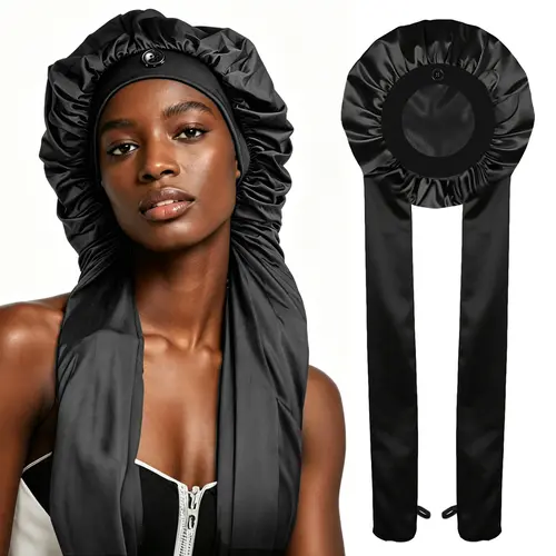Haircare Pantyhose Sleeping Bonnet - Heatless Mess Free Sleep Hair Cap, Extra Roomy for Long Hair Braids Dreadlocks, High-Quality Smooth Material, Low-Friction Eases Scalp Fuss, Gentle Scalp Protection