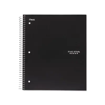 Five Star 72057 Wirebound Notebook, College Rule, 11 X 8 1/2, 100 Sheets, Black