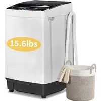 Winado 35.27lb Full-Automatic Compact Washing Machine & Spin Dryer Combo - 15.6LBS Capacity, Stainless Steel Drum, 10 Wash Programs, 8 Water Level Selections, 260W Energy Efficient, Drain Pump, Fine Workmanship for Small Spaces (Apartment), Plastic