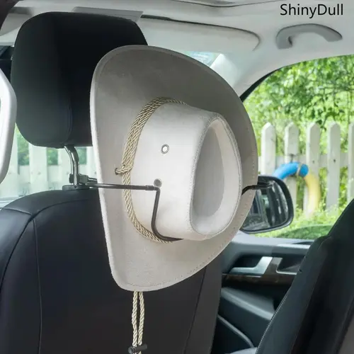 Stainless Steel Cowboy Hat Organizer Car Seat Organizer - Back of Car Seat Hanger, Shape-Preserving Vehicle Accessory, Holds Jackets/Helm, Easy Install, Foldable Stowing Rack for SUV/Truck Interiors, Bag Holder