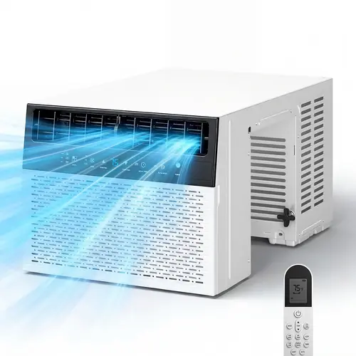 TEHANLD 12,000 BTU U Shaped Window Air Conditioner - Cools 550 Sq Ft, Energy-saving Window AC Units with Open Window Flexibility Easy to Install, Remote Control