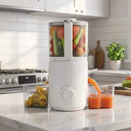 Multifunctional Masticating Cold Press Juicer Machine - 7-in Wide Feed Chute, 120oz Large Capacity, Almonds Milk & Sorbet Maker, Food Grade, Dishwasher-Safe, Whole Produce Juicing, Easy Assembly and Cleaning, Frozen Fruits & Hard Fruit Crush