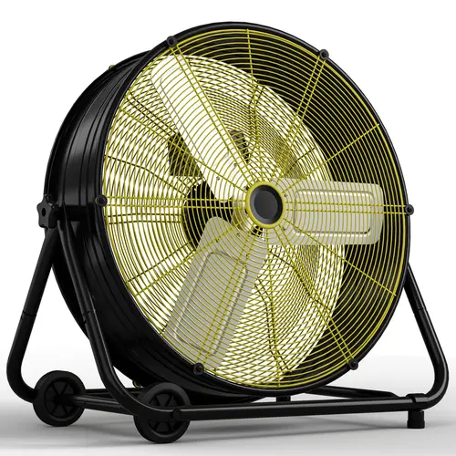 TEHANLD 30-Inch 14000 CFM High Velocity Industrial Drum Fan, Heavy Duty Steel Housing 3-Speed Fan with Adjustable Tilt for Industrial Users, Warehouse, Garage - ETL Listed, High Power Fan, Drum Shape
