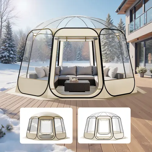 【SummerFinds】VEVOR Pop up Bubble Tent, 12 x 11.1 ft Waterproof & UV-Resistant, Clear Camping Tent Shelter, Outdoor Garden Dome Igloo Tents with Windows, 540° Panoramic View, for 10-12 Persons Patio Backyard,father'sdaygifts,campingessentials,campinggea