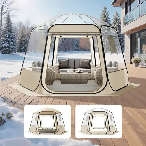 【SummerFinds】VEVOR Pop up Bubble Tent, 11 x 10.2 ft Waterproof & UV-Resistant, Clear Camping Tent Shelter, Outdoor Garden Dome Igloo Tents with Windows, 540° Panoramic View, for 8-10 Persons Patio Backyard