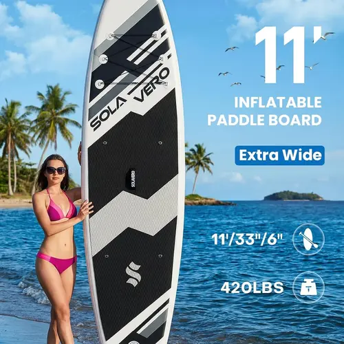 HLFURNITURE  Stand Up Paddle Board 11' Inflatable SUP for Adults, Blow Up Paddle Board with Non-Slip EVA Deck 420LB Capacity Wide Board for All Skill Levels summerwins,home decor,camping essentials