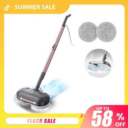 [BackToSchool]F6 Scrubbing Steam Mop with Electric Brush, 284℉ Steam & High-Speed Rotating Pads, LED Headlights, Safe for Hardwood/Laminate/Tile/Marble Floor[SummerWins],back to school,back to school haul
