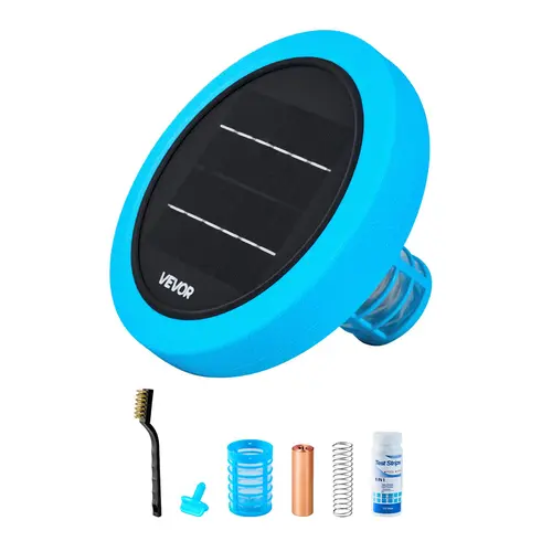 【SummerFinds】VEVOR Solar Pool Ionizer, Round Copper Pool Ionizer Up to 35000 Gal, Floating Automatic Water Cleaner and Purifier, Chlorine Free Water, with Copper Anode, Spring, Brush and Filter for Pools & Spas,campingessentials,outdoorfurnitureset,cam