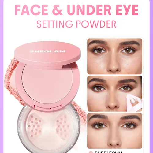 SHEGLAM Insta Ready Face and Under Eye Setting Powder Duo Lightweight Oil Control Loose Powder Makeup Setting Brightening