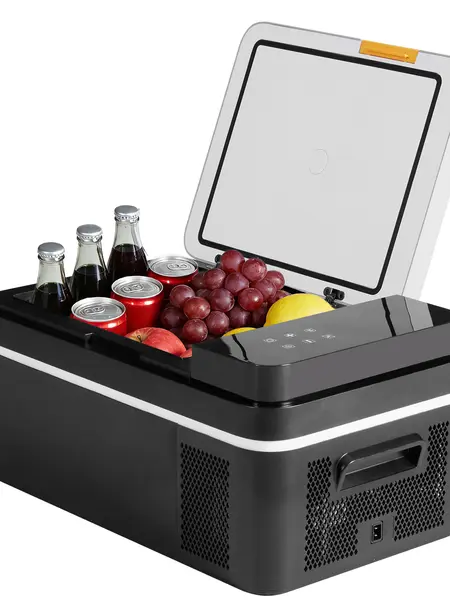 Portable Car Refrigerator, 21QT Single-Zone Electric Cooler for Vehicles, -4℉-68℉ Freezer Smart Control via Bluetooth with Car Battery Protection, Child Lock, 12/24V DC & 100-240V AC Powered