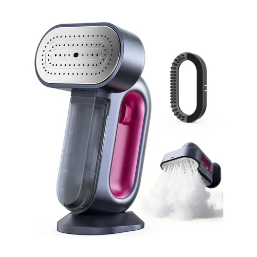 sohochic Jack&Rose Portable Handheld Clothing Steamer, Turbo Boost Strong Penetrating Steam, 140℃ Constant Temp Panel, 210ML Self-Clean Garment Steamer for Heavy Coats,