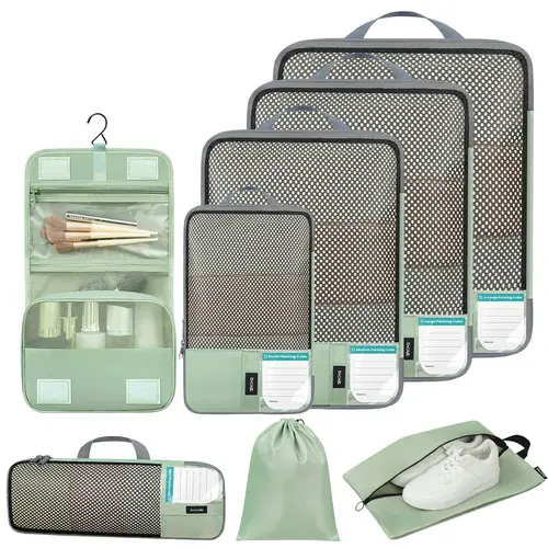 BAGAIL 8-Pack Multi-Function Compression Packing Cubes, Expandable Luggage Organizer, Lightweight Travel Organizer Set for Summer Travel,summerwins,back to school shopping