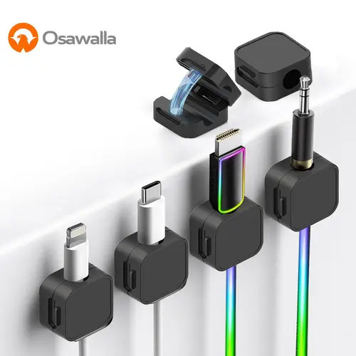 6 Pack Organizer Holder,Strong Adhesive Desk Cable Management Magnetic Easy Open,Organize Phone Charging Cords Wire Holder Organizer Neatly for Home,Office,Car,Desk,Nightstand fathersdaygift,back to school,back to school haul