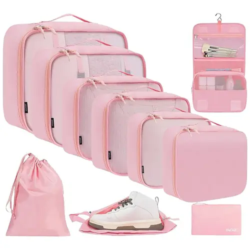 【SummerVibes】BAGAIL 10 Set Packing Cubes - How I Fit My Life in a Suitcase Travel Luggage Organizers Zipper Pouches,summerwins,back to school shopping,backpacks for school,cute backpacks for school,bookbag,school backpack