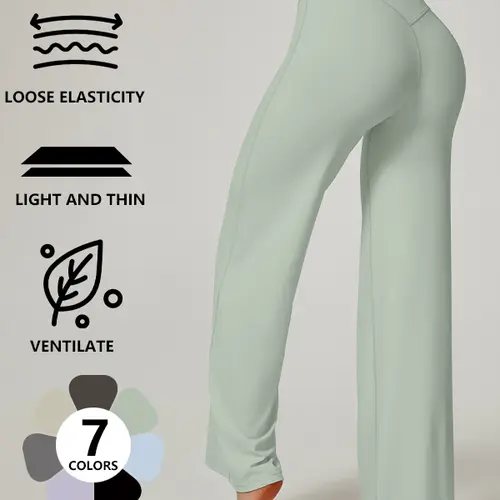Workout 30.31" Inseam Leggings Womens No Front Seam Straight Leggings High Waist Buttery Eddiy Gym Yoga Pants Summer Lightweight Breathable Sporty Bottoms