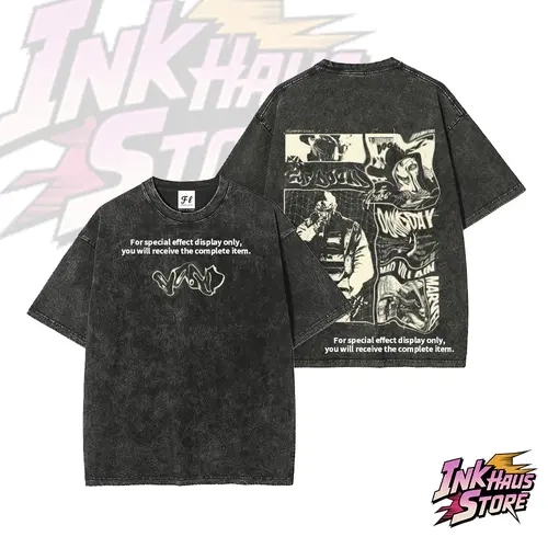 Hip hop acid wash tee,vintage streetwear fashion,back to school out fit--Short Sleeve 100% Cotton Unisex Retro wash Tee
