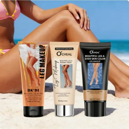 Waterproof Leg Makeup: The secret to smooth, flawless legs! Covers blemishes, veins, and uneven tone without streaks. Long-lasting formula stays put all day—even through swimming or workouts! 3 options to match your skin, easy to apply, no transfer.