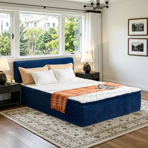 Weaxty All-in-One Compressed Bed with Integrated Mattress, Compressed Cloud Flood Bed&Headboard, High Density Foam, For Bedroom Guestroom Apartment, Fully Assemblly, Queen/Full/Twin Size