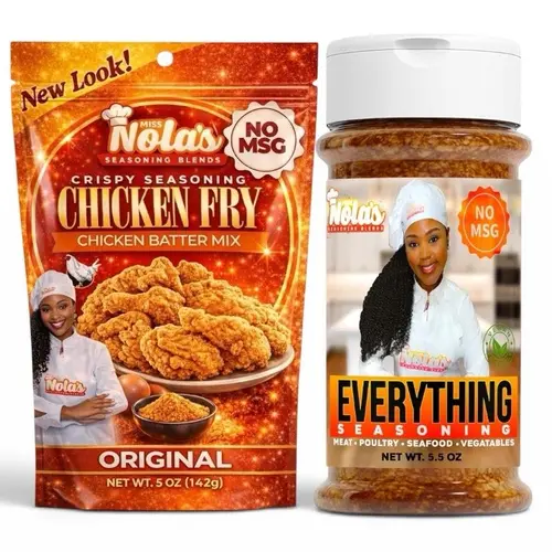 Miss Nola’s Buy 1 Get 1 Crispy Chicken Batter Fry Mix & Everything Seasoning 5oz Cooking Spice