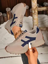 Women's Fashion Thick Sole Sports Shoes, Breathable Walking Shoes, Comfort Support, Casual All Season Footwear for Daily Wear & Gym Use