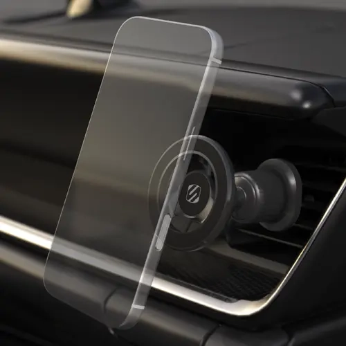 Scosche MagicMount Select MS Vent Car Phone Holder - Clip-In Vent Mount, 360° Adjustable Viewing, Device-Safe Neodymium Magnets, Heat & Cold Resistant, MagSafe-Compatible for iPhone/Android, Hands-Free Everyday Use Automotive Accessory, Car Phone Holders