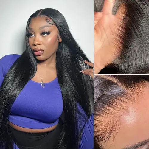 【HD Pro.2.0 Lace Wig Silky Straight】Megalook 13x6 Glueless Lace Frontal Wig Pre-Everything Ear To Ear Natural Hairline Skin Melted Silky Straight 250% Density Human Hair Wigs [live Sale]