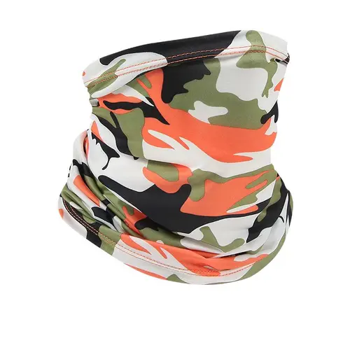 Neleus Red Camo Neck Gaiter Bandana, Breathable Quick-Dry Ice Silk Outdoor Sports Mask, Adult Breathable Face Covering with UV Protection, 1 Size, Modern Red Camo Adds Street Edge