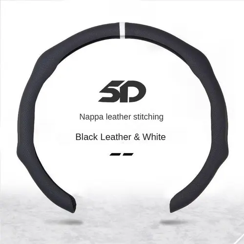 【DealsForYouDays】New Napa Leather Steering Wheel Cover - Quick-Turn, Non-Slip, Breathable, Ultra-Thin Universal Grip, Car Steering Wheel Insert Accessories, Automotive Gift for All Seasons to Enhance Vehicle Driving Experience