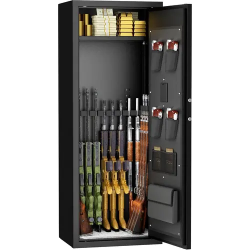 INTERGREAT Gun safes,Large Rifle Safe,Gun Safes for Home Rifle and Pistols, Long Gun Safe for Rifle Shotgun for Home,Quick Access Rifle Safes,Adjustable Gun Racks, Easy Assemble(8-12 Guns)#Summervibes