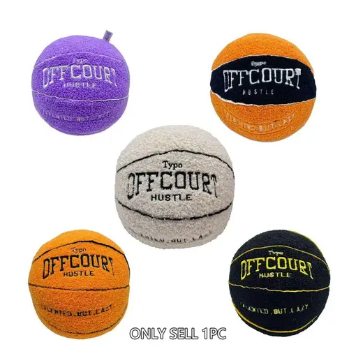 Offcourt Basketball Pillow Plush Toy Doll Figure, Unisex Soft Huggable Stuffed Collectible Cushion for Kids & Adults, Perfect Soft Cuddly Gift for Sports Lovers